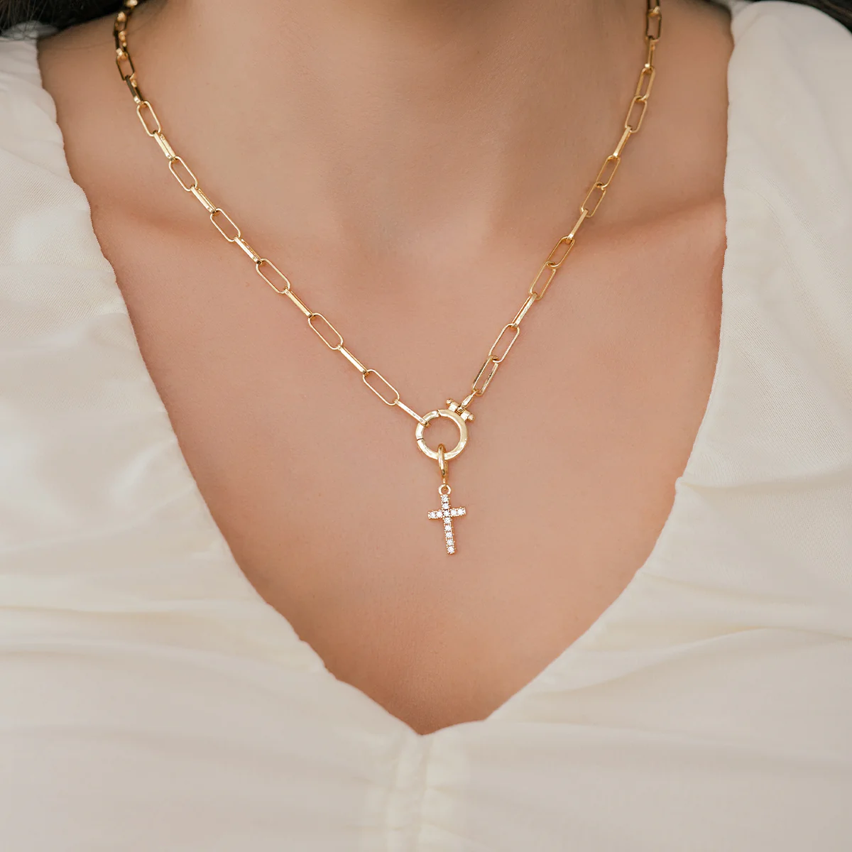 Pave Cross Charm - Image 9