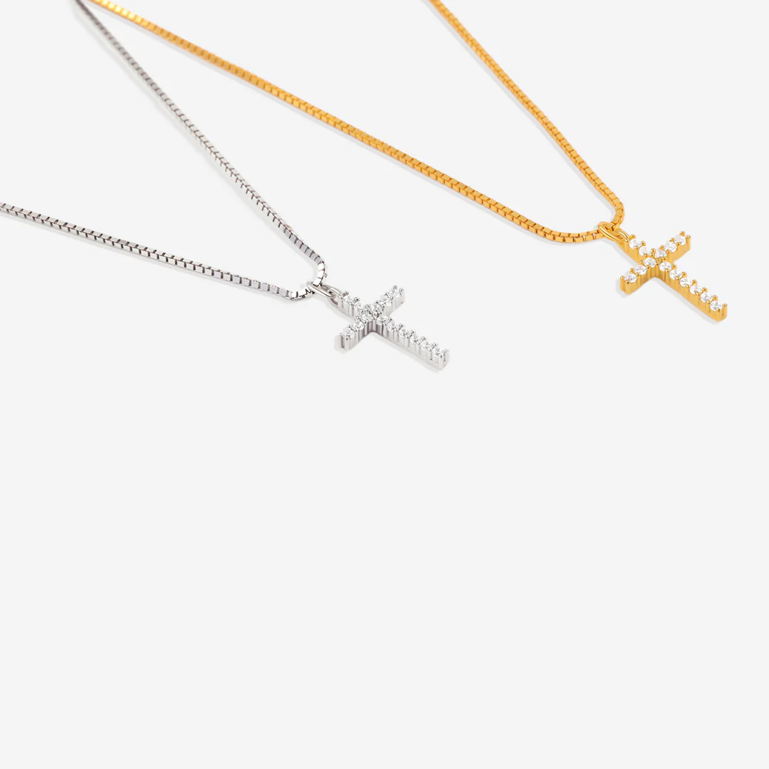 Pave Cross Necklace - Image 11