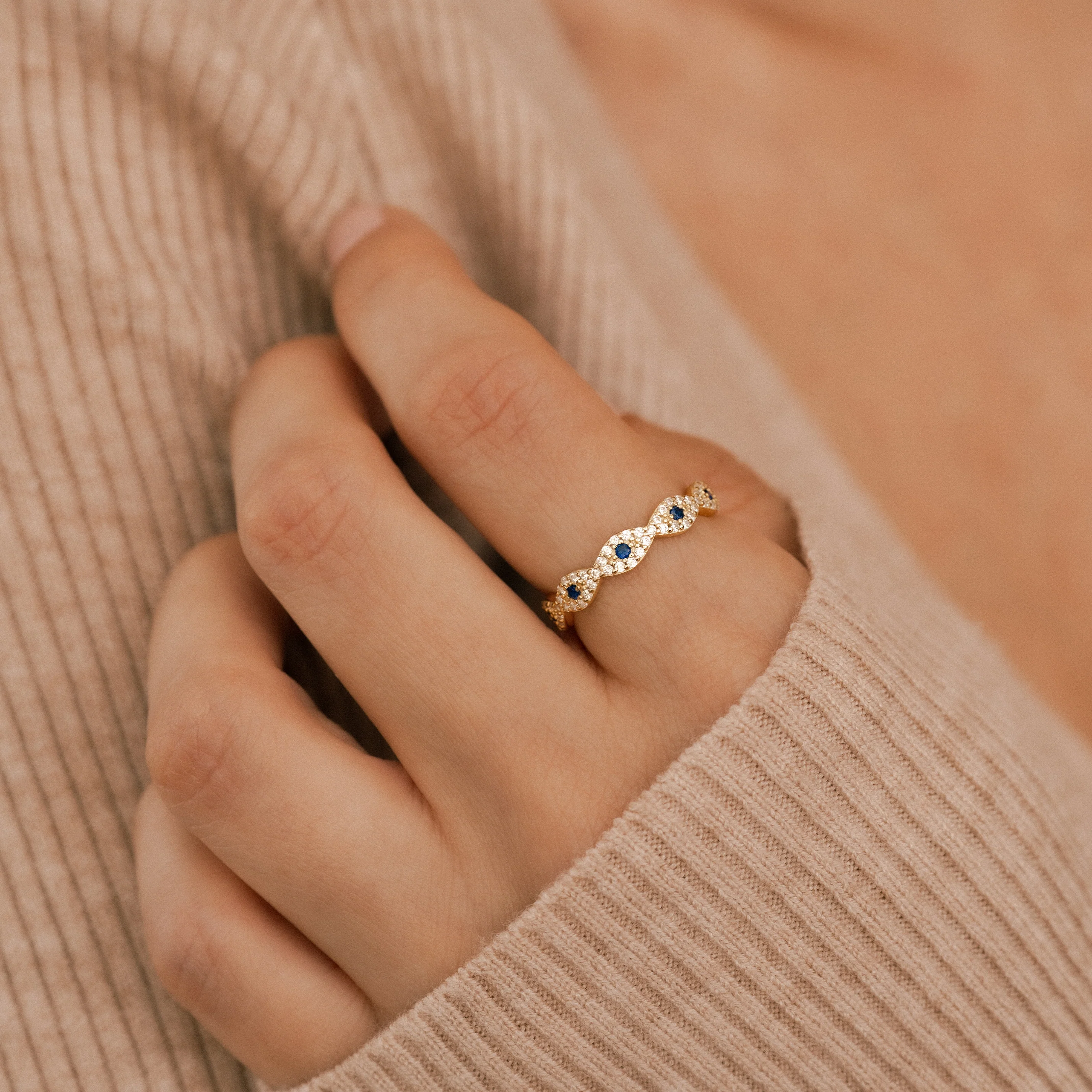 Pave Evil Eye Ring - Image 15