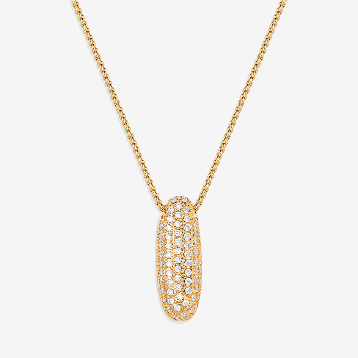 Pave Bubble Initial Necklace - Image 16
