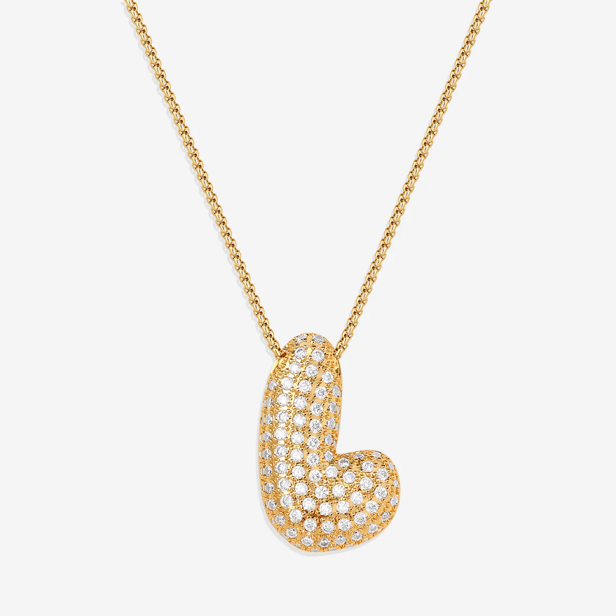 Pave Bubble Initial Necklace - Image 19