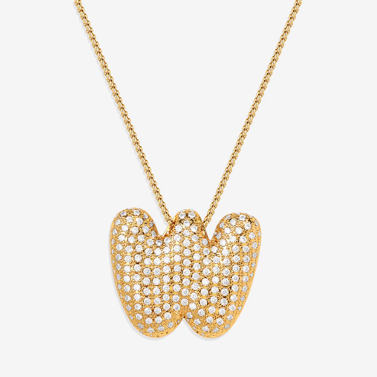 Pave Bubble Initial Necklace - Image 30