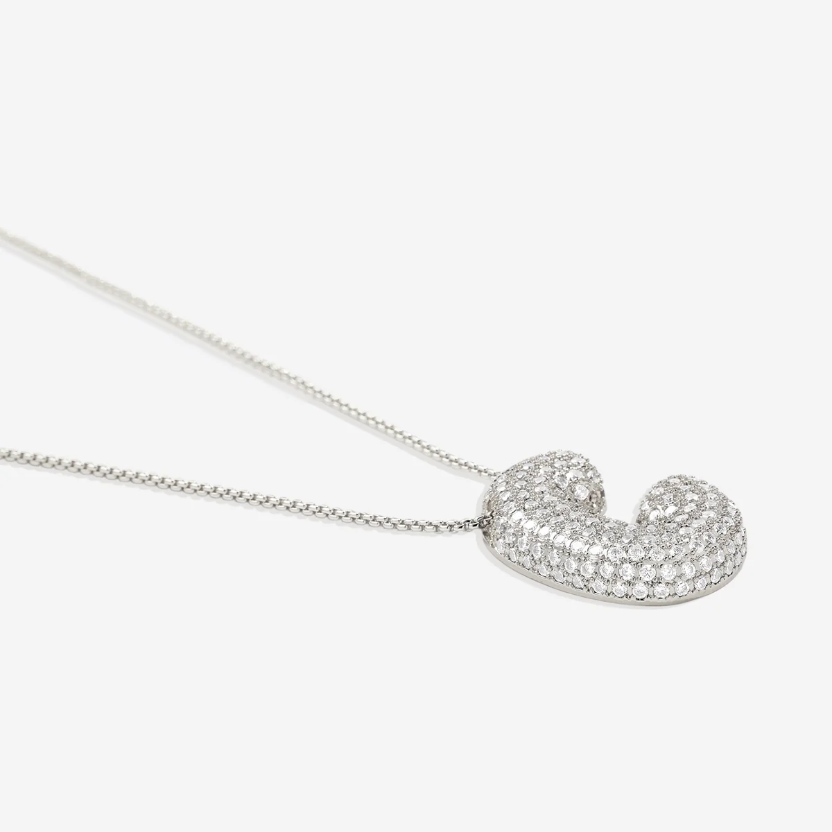 Pave Bubble Initial Necklace - Image 41