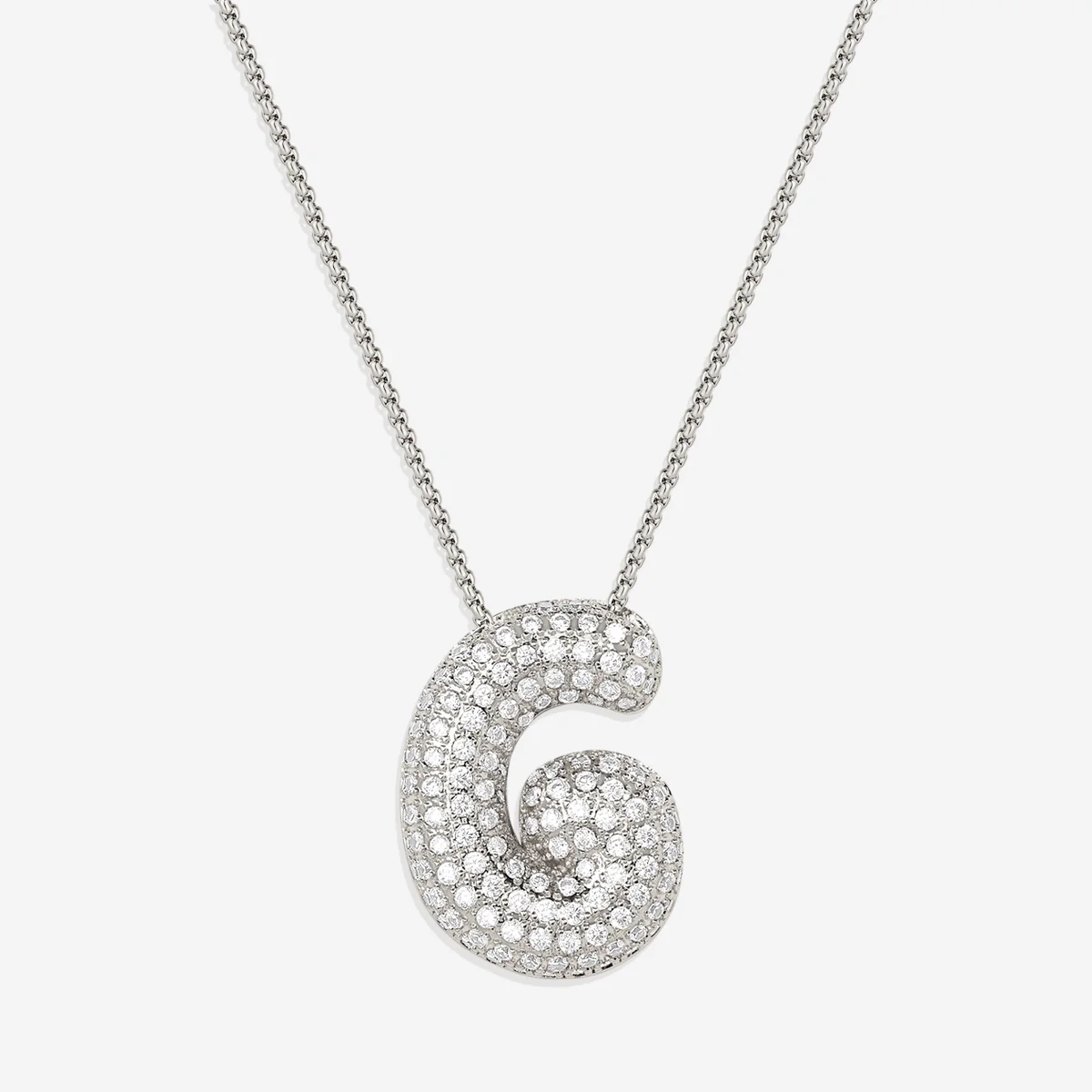 Pave Bubble Initial Necklace - Image 47