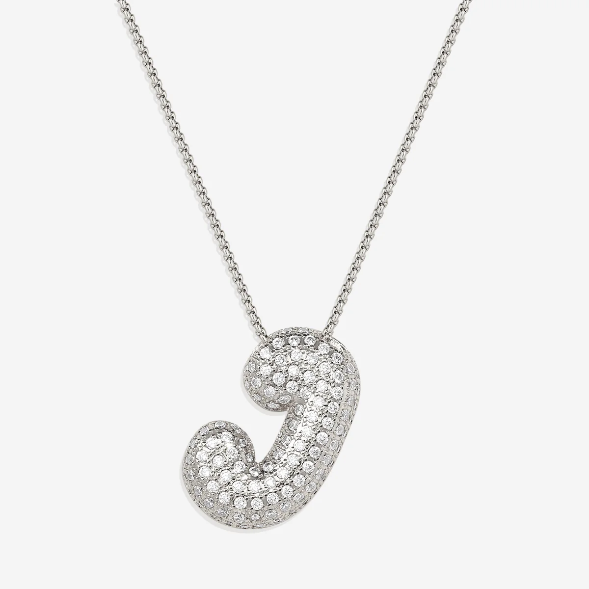 Pave Bubble Initial Necklace - Image 50