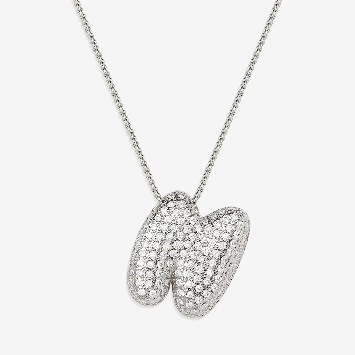 Pave Bubble Initial Necklace - Image 54