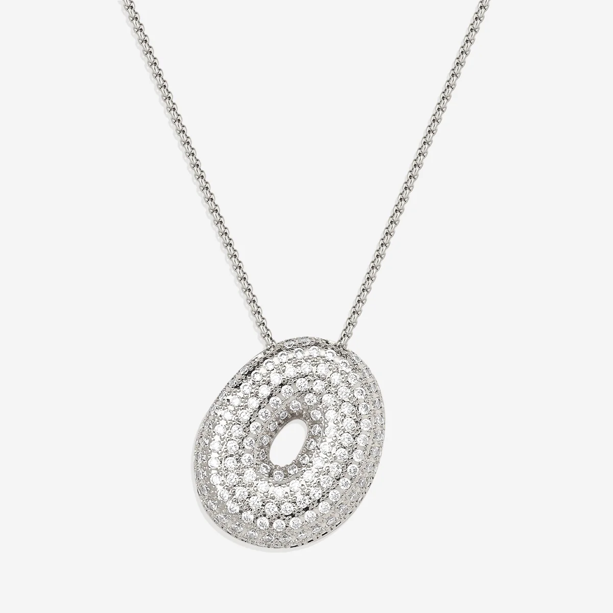 Pave Bubble Initial Necklace - Image 55