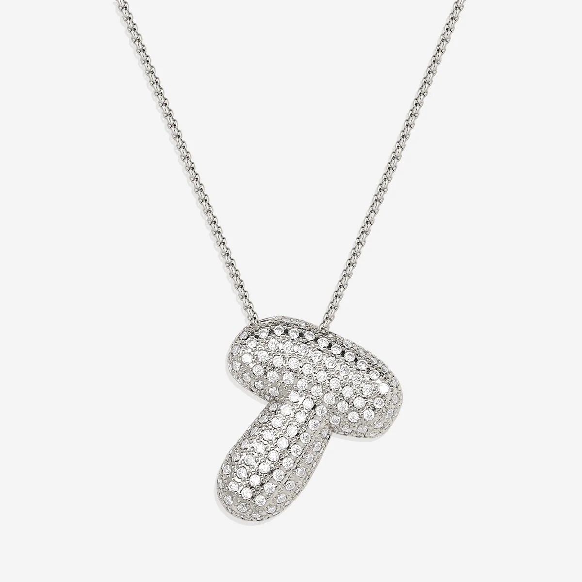 Pave Bubble Initial Necklace - Image 60