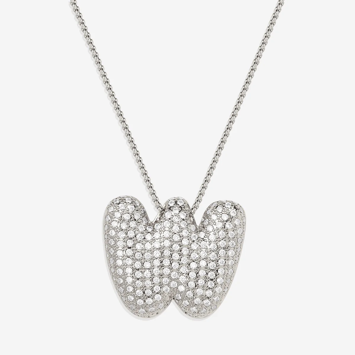 Pave Bubble Initial Necklace - Image 63