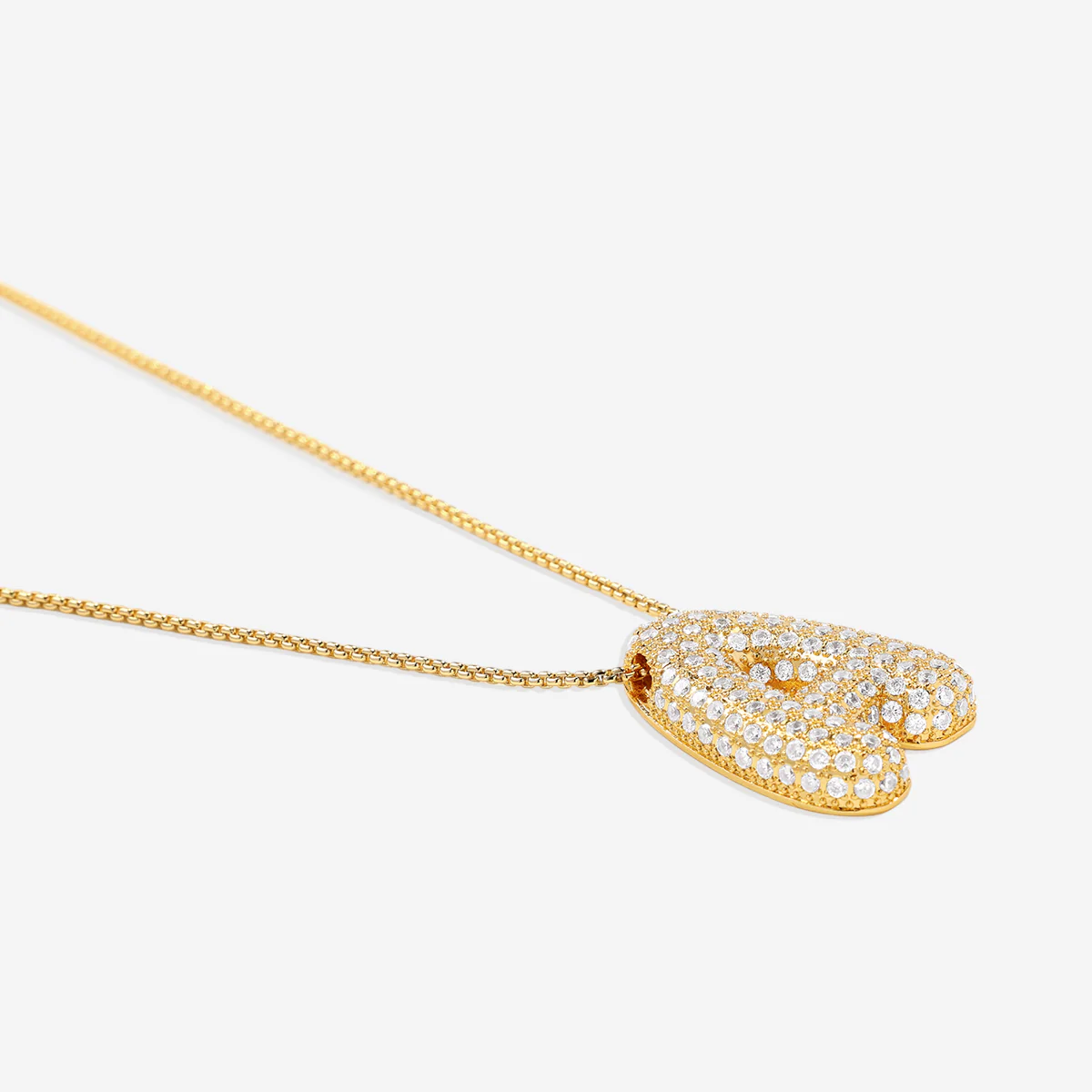 Pave Bubble Initial Necklace - Image 8