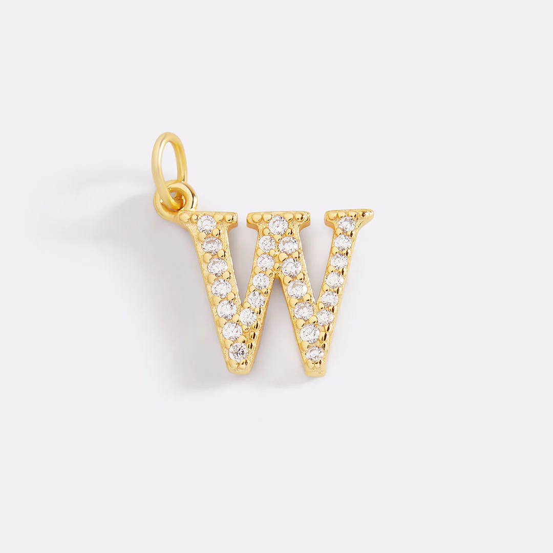 Dainty Pave Initial Charm - Image 77