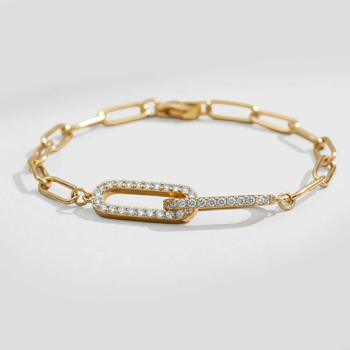 Pave Paperclip Chain Bracelet - Image 5