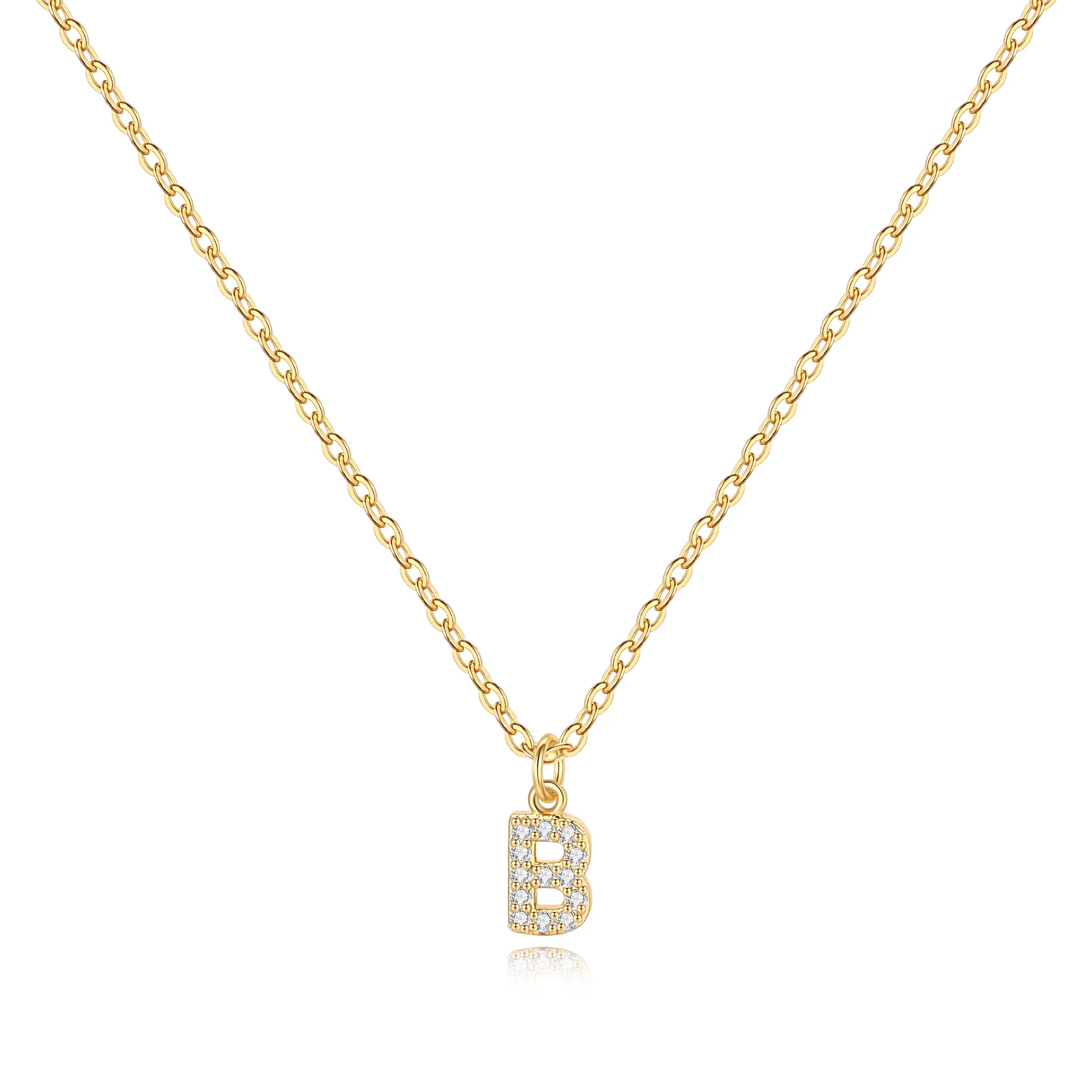 Pavé Uppercase Initial Necklace - Image 13