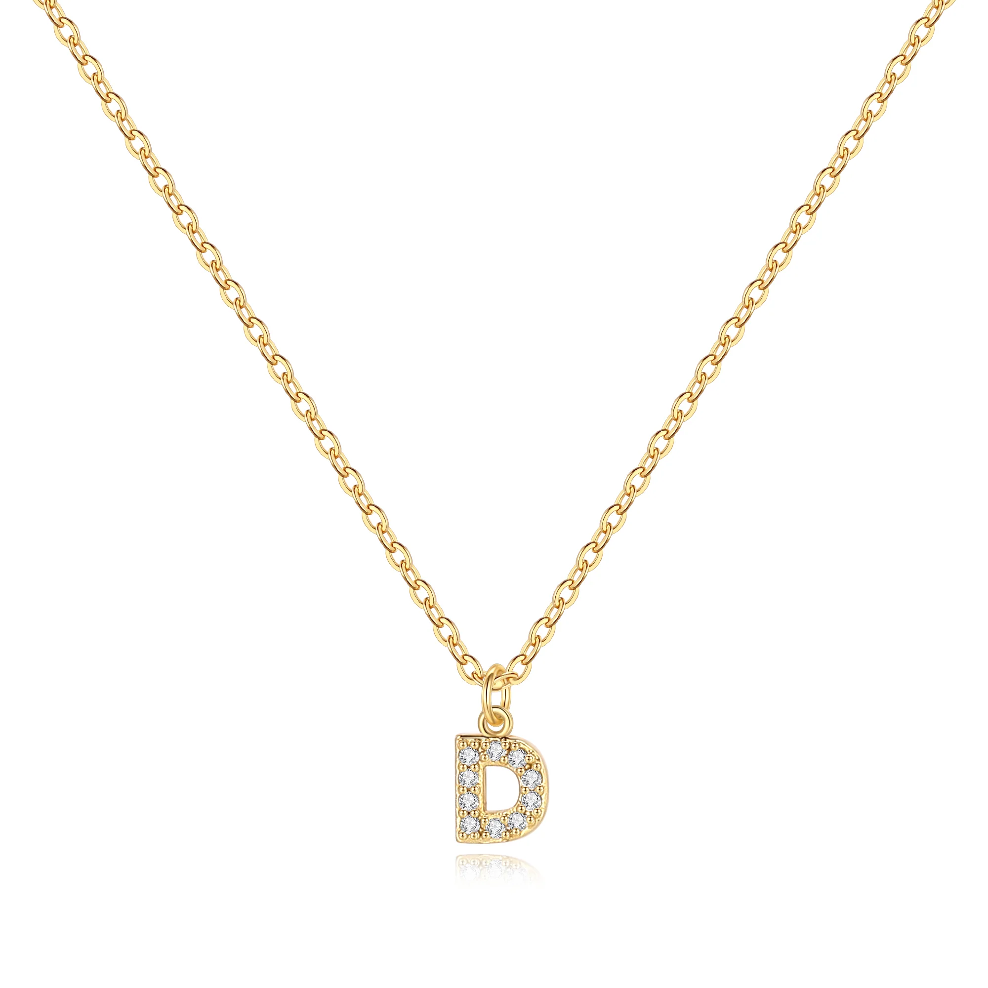 Pavé Uppercase Initial Necklace - Image 15