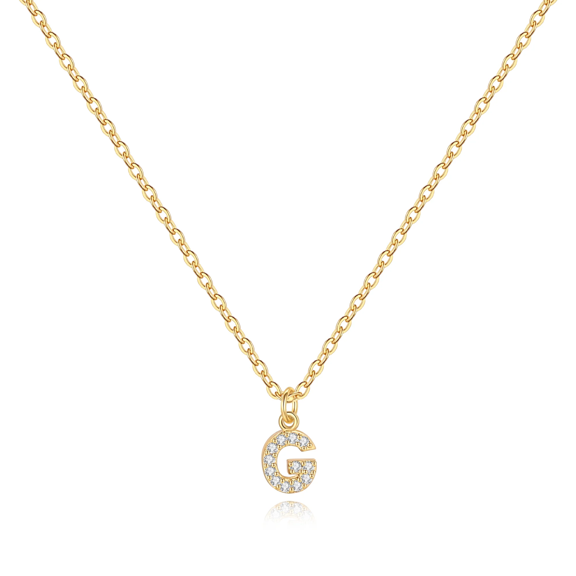 Pavé Uppercase Initial Necklace - Image 18