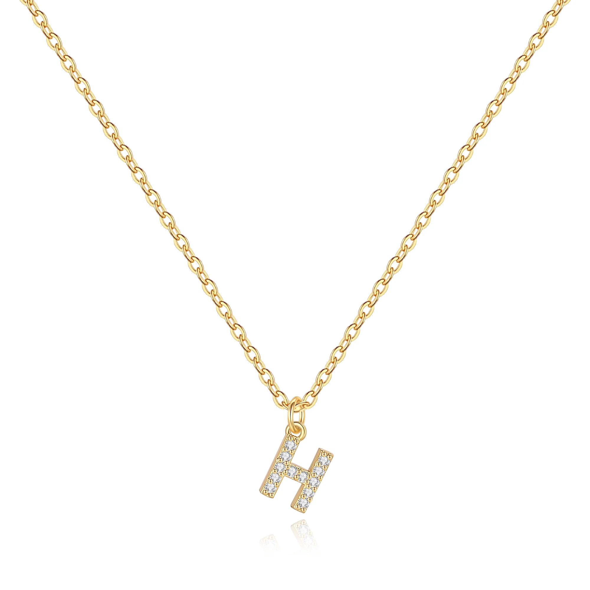 Pavé Uppercase Initial Necklace - Image 19