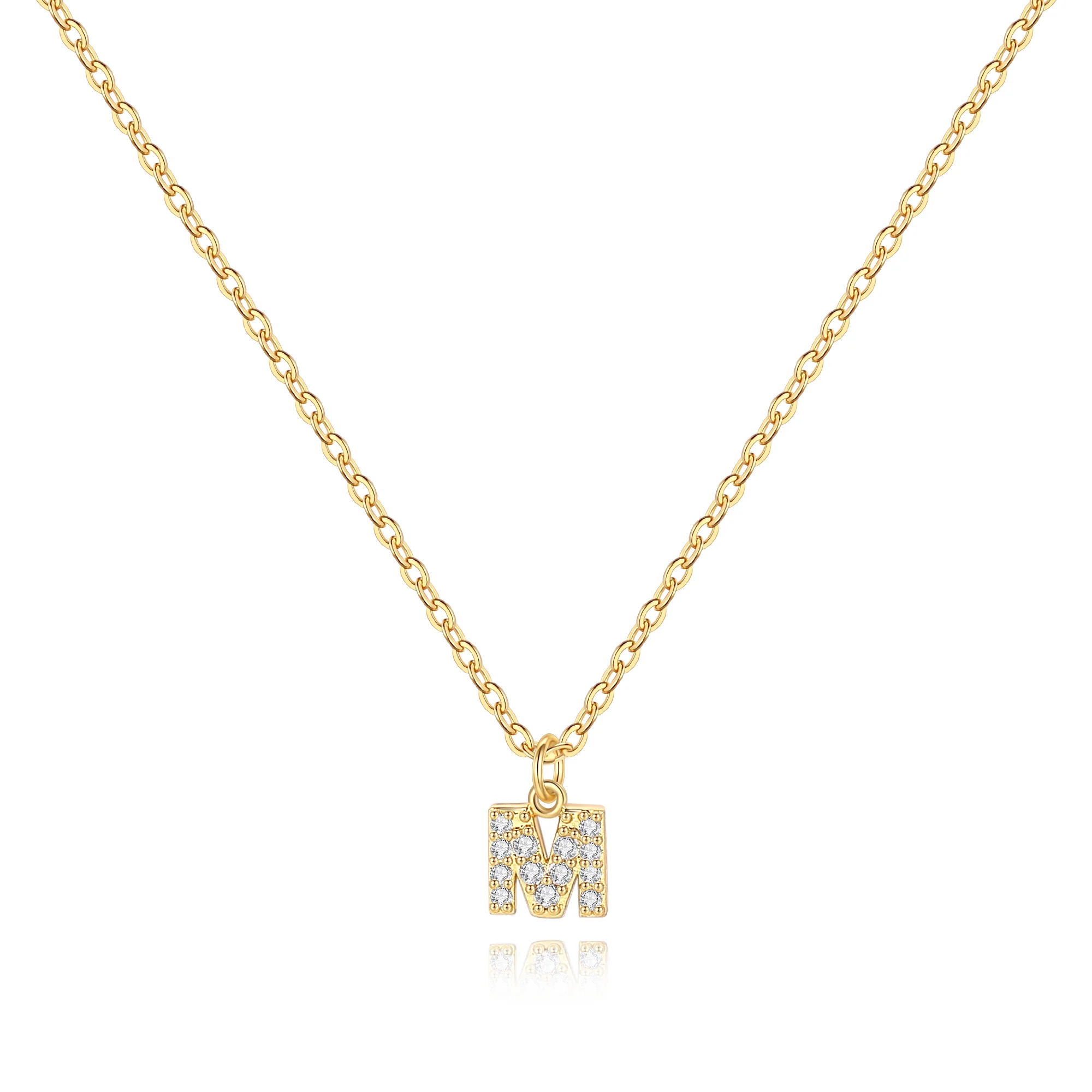 Pavé Uppercase Initial Necklace - Image 24