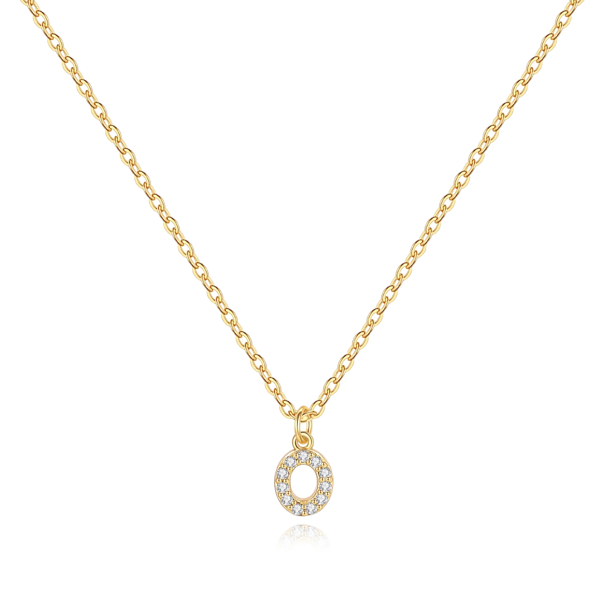Pavé Uppercase Initial Necklace - Image 26