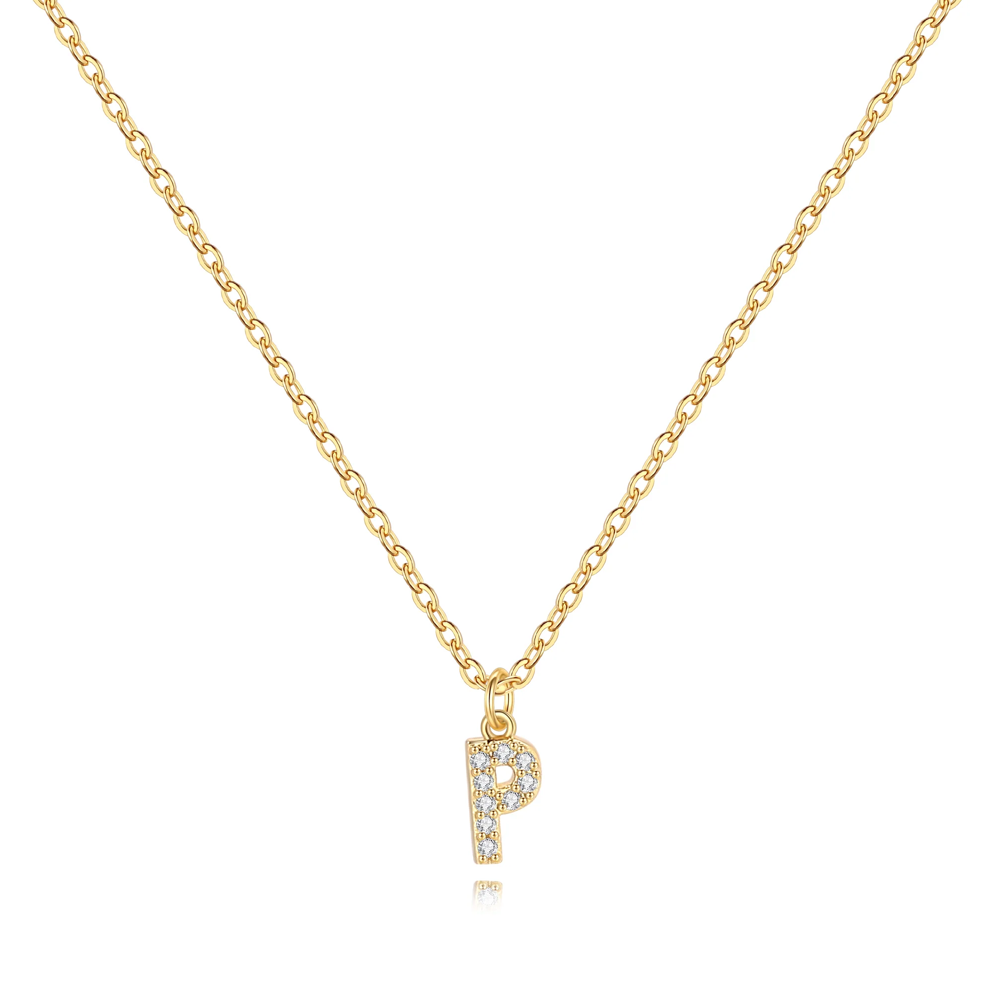 Pavé Uppercase Initial Necklace - Image 27
