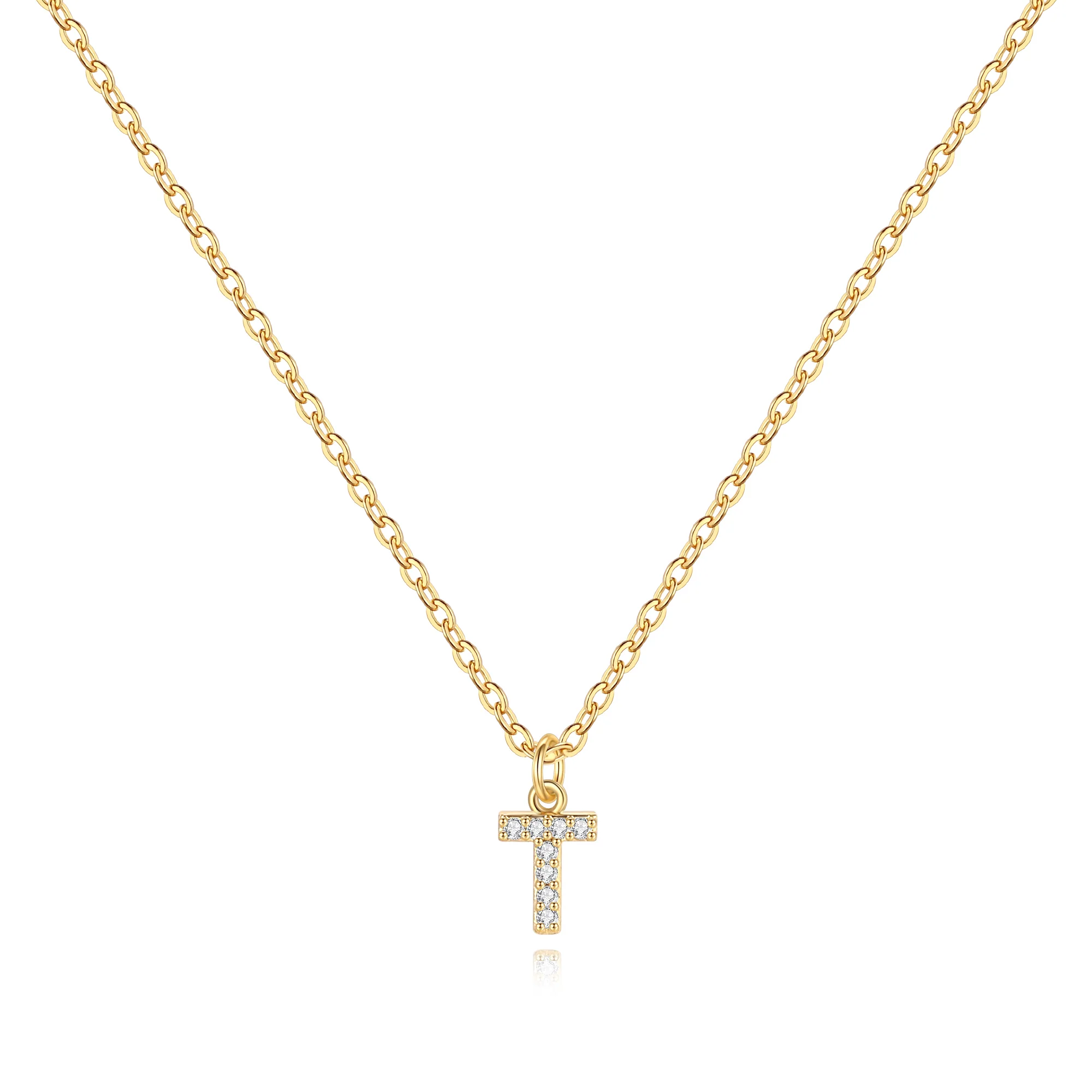 Pavé Uppercase Initial Necklace - Image 31