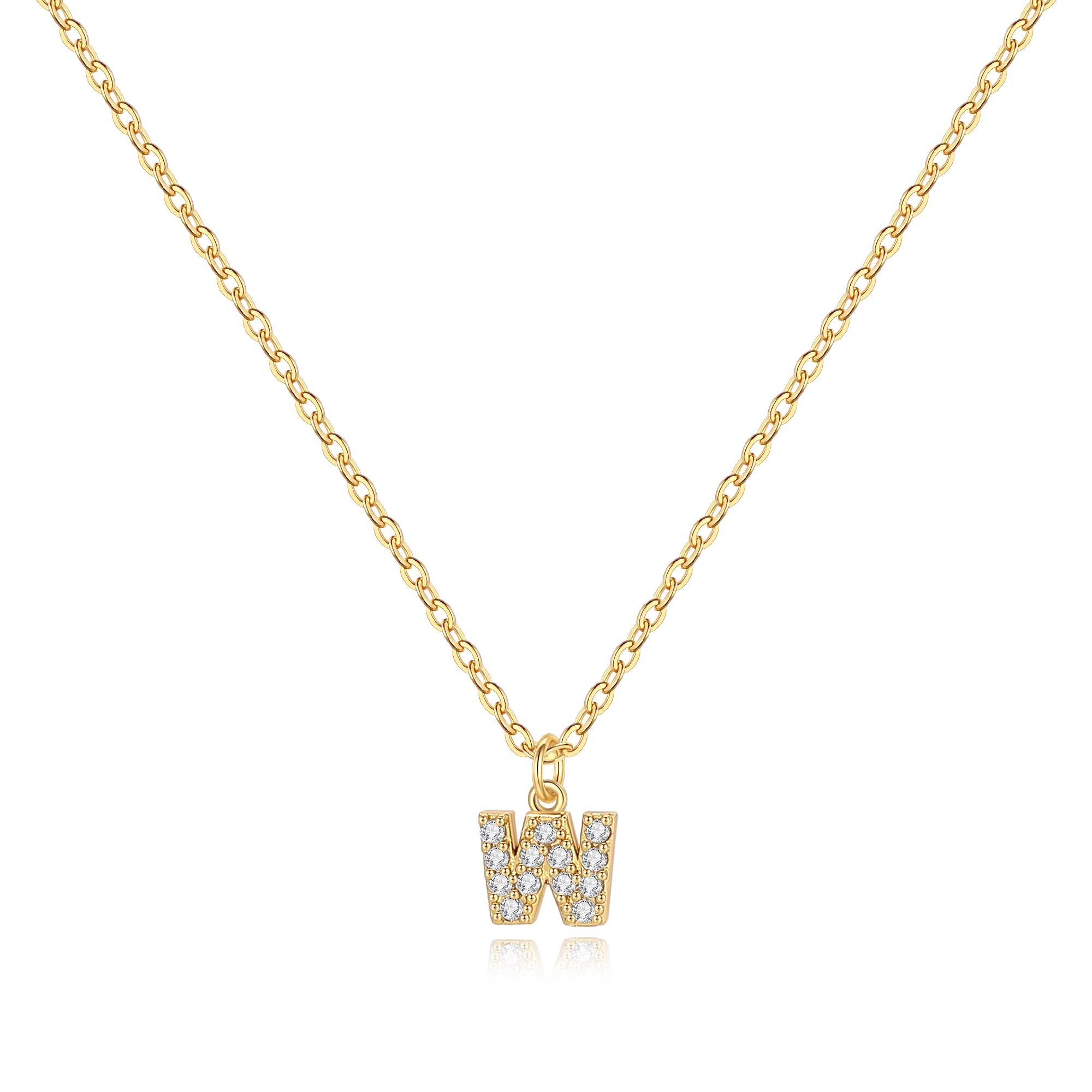 Pavé Uppercase Initial Necklace - Image 34