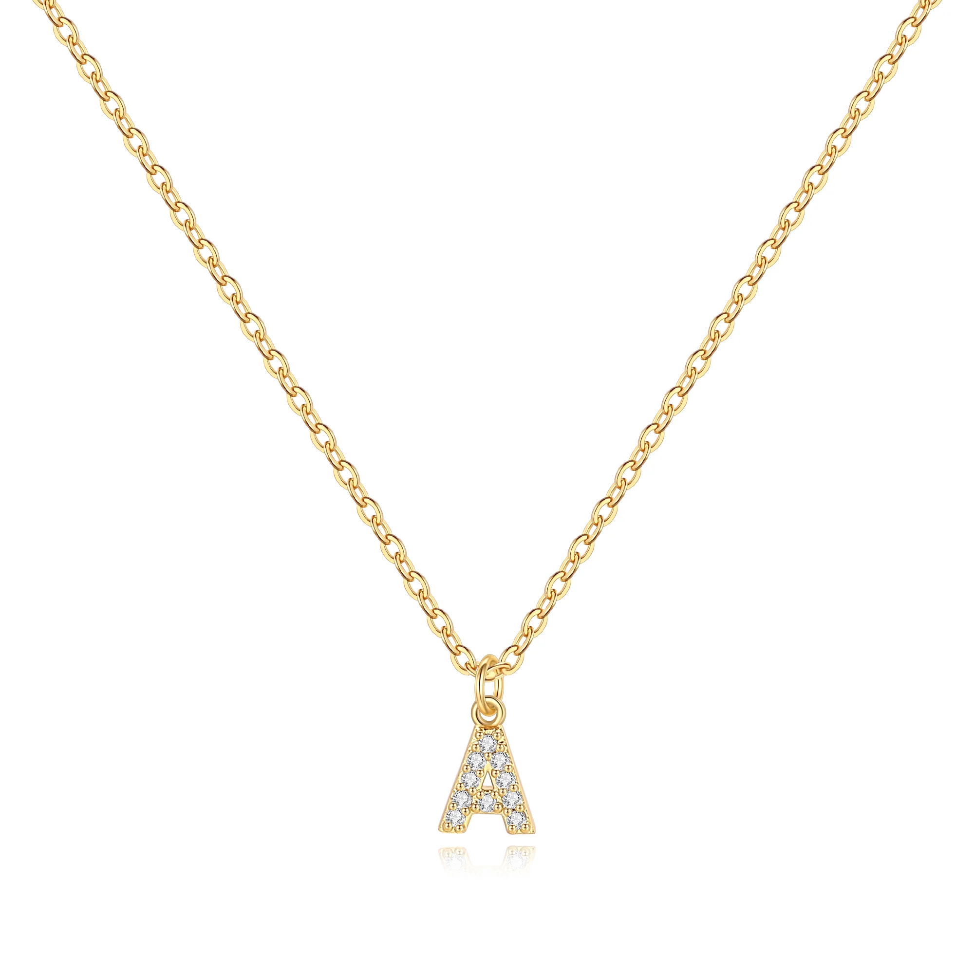 Pavé Uppercase Initial Necklace - Image 4