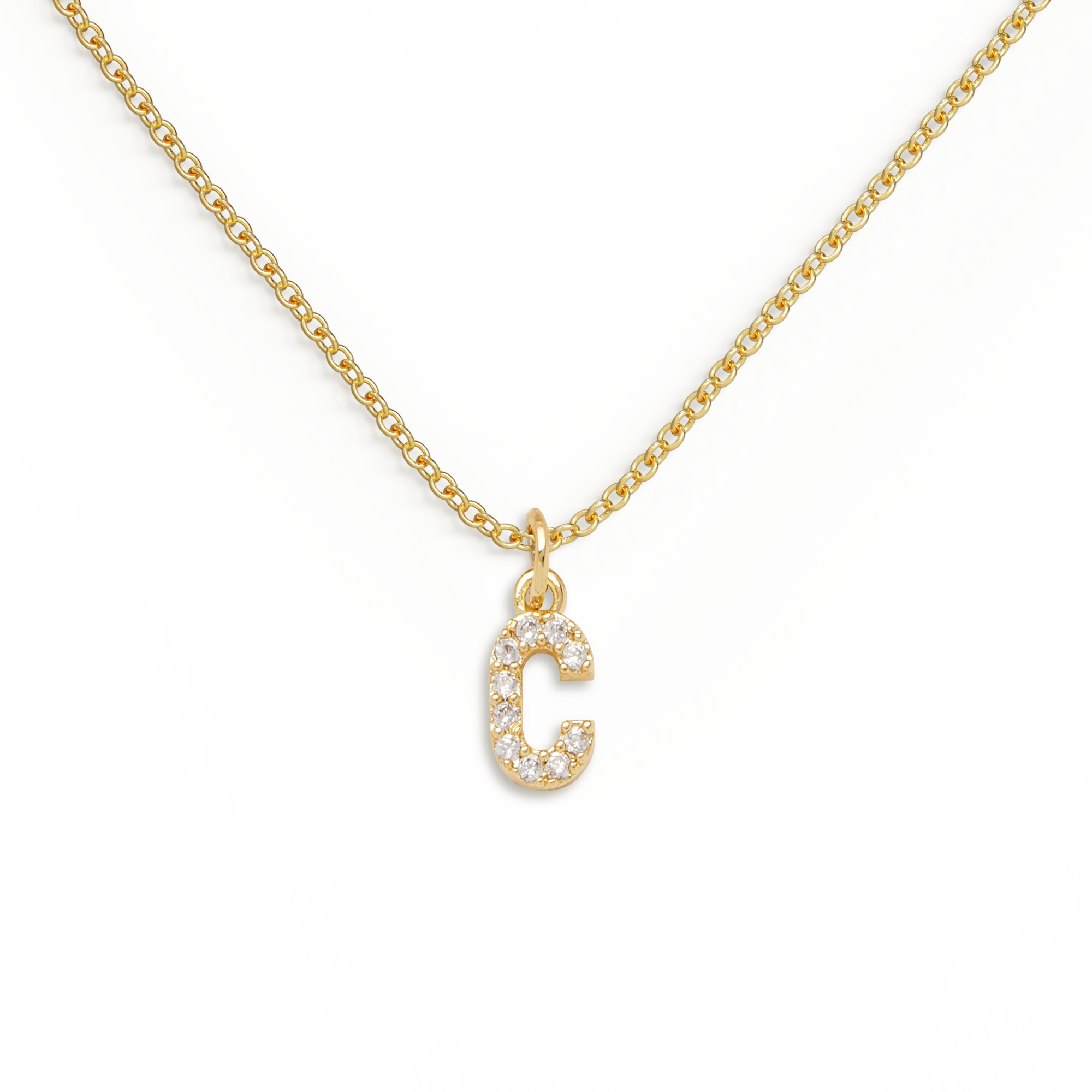 Pavé Uppercase Initial Necklace - Image 5
