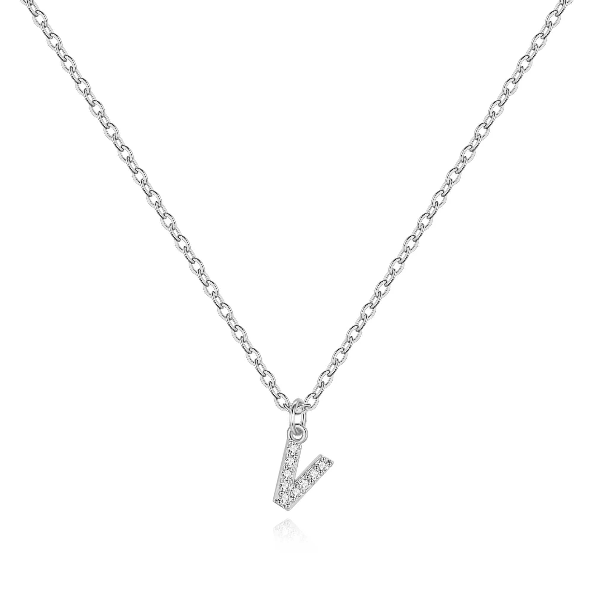 Pavé Uppercase Initial Necklace - Image 68
