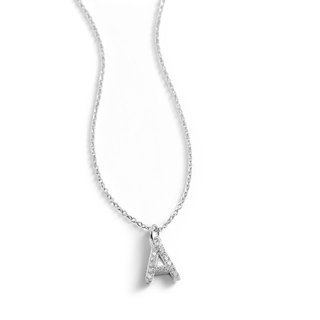 Pavé Uppercase Initial Necklace - Image 7