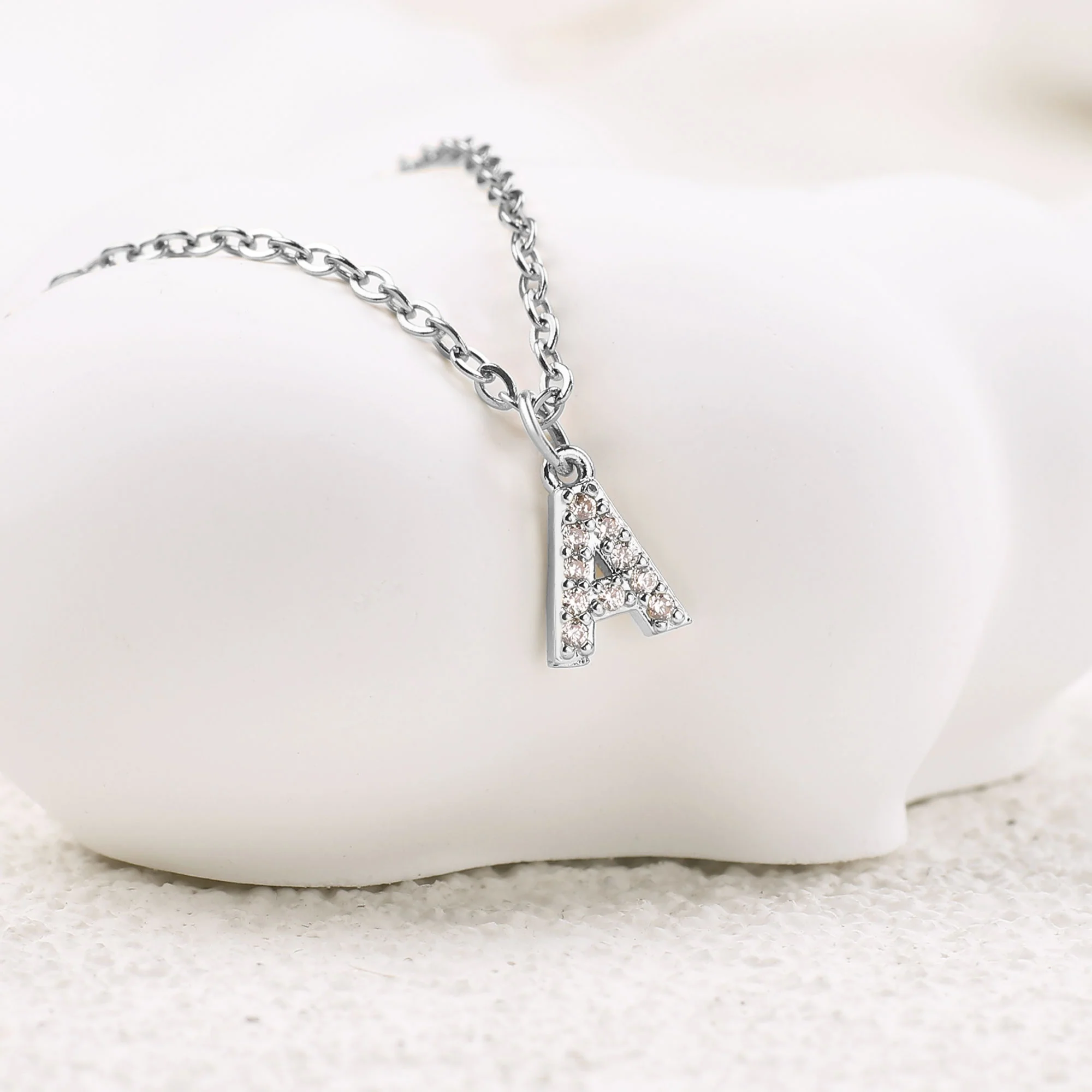 Pavé Uppercase Initial Necklace - Image 74