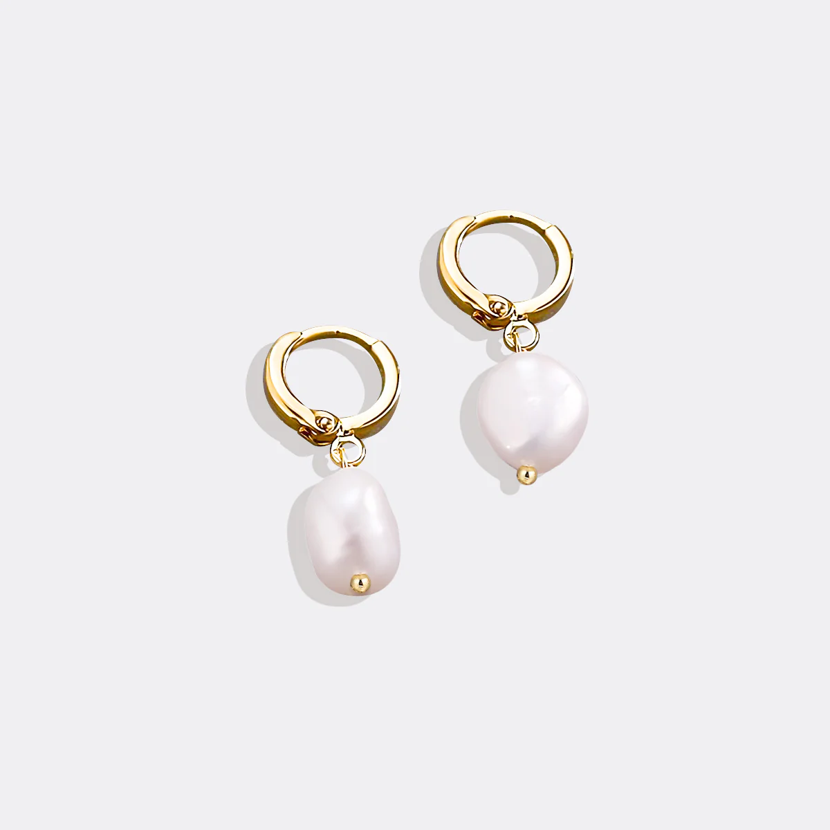 Freshwater Pearl Drop Huggie Earrings - Image 22