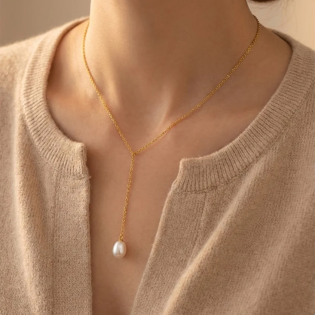 Pearl Lariat Necklace - Image 3