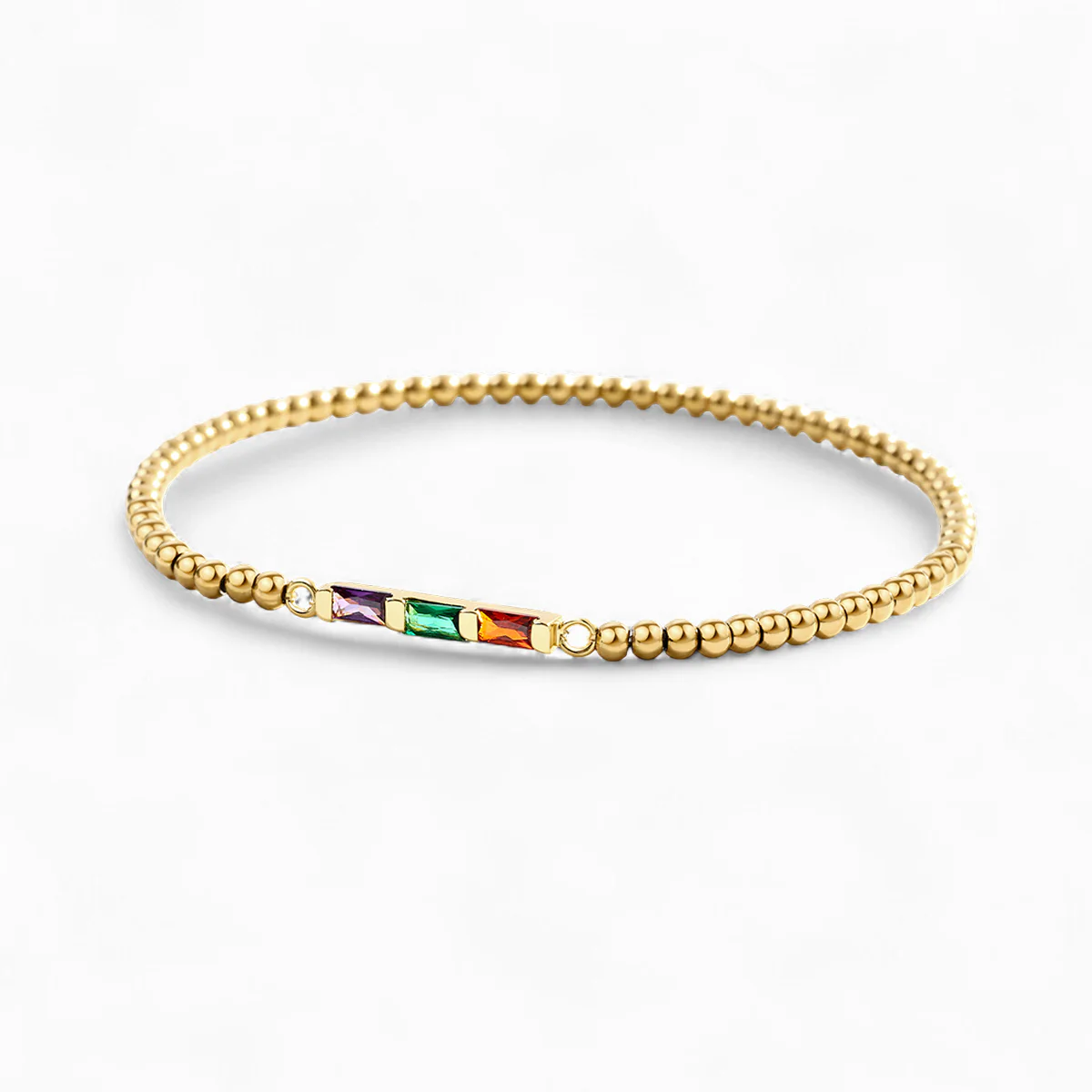 Personalized Baguette Birthstone Beaded Bracelet - Image 10