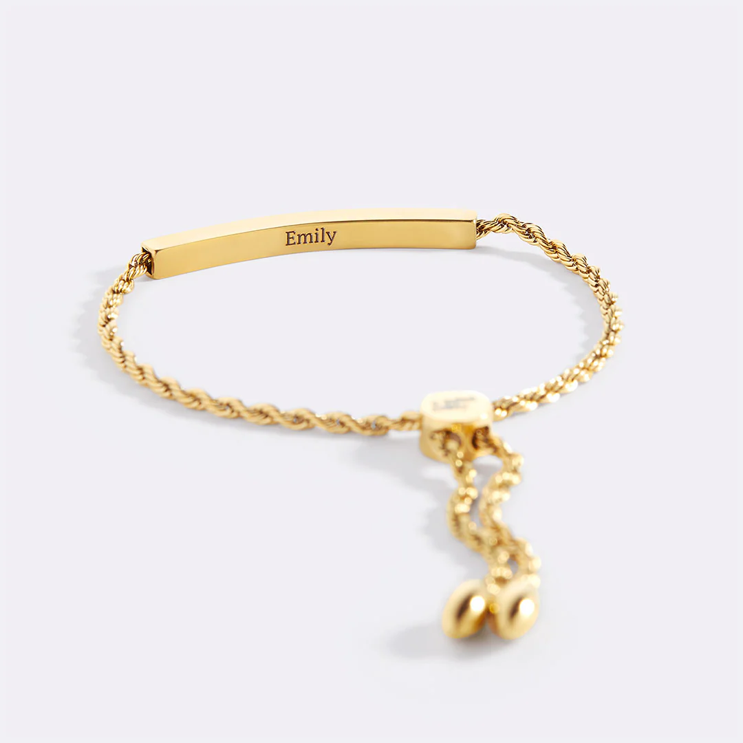 Personalized Bar Chain Bracelet - Image 5