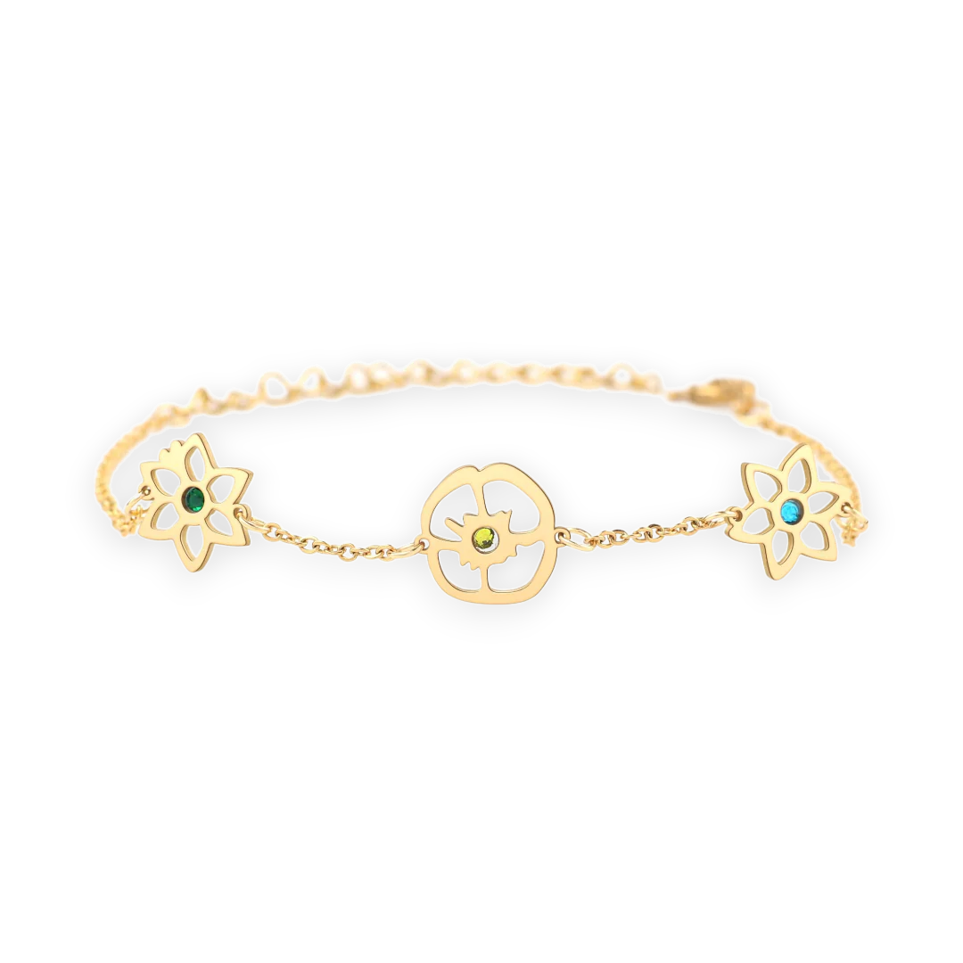 Personalized Birth Flower Charm Bracelet - Image 6