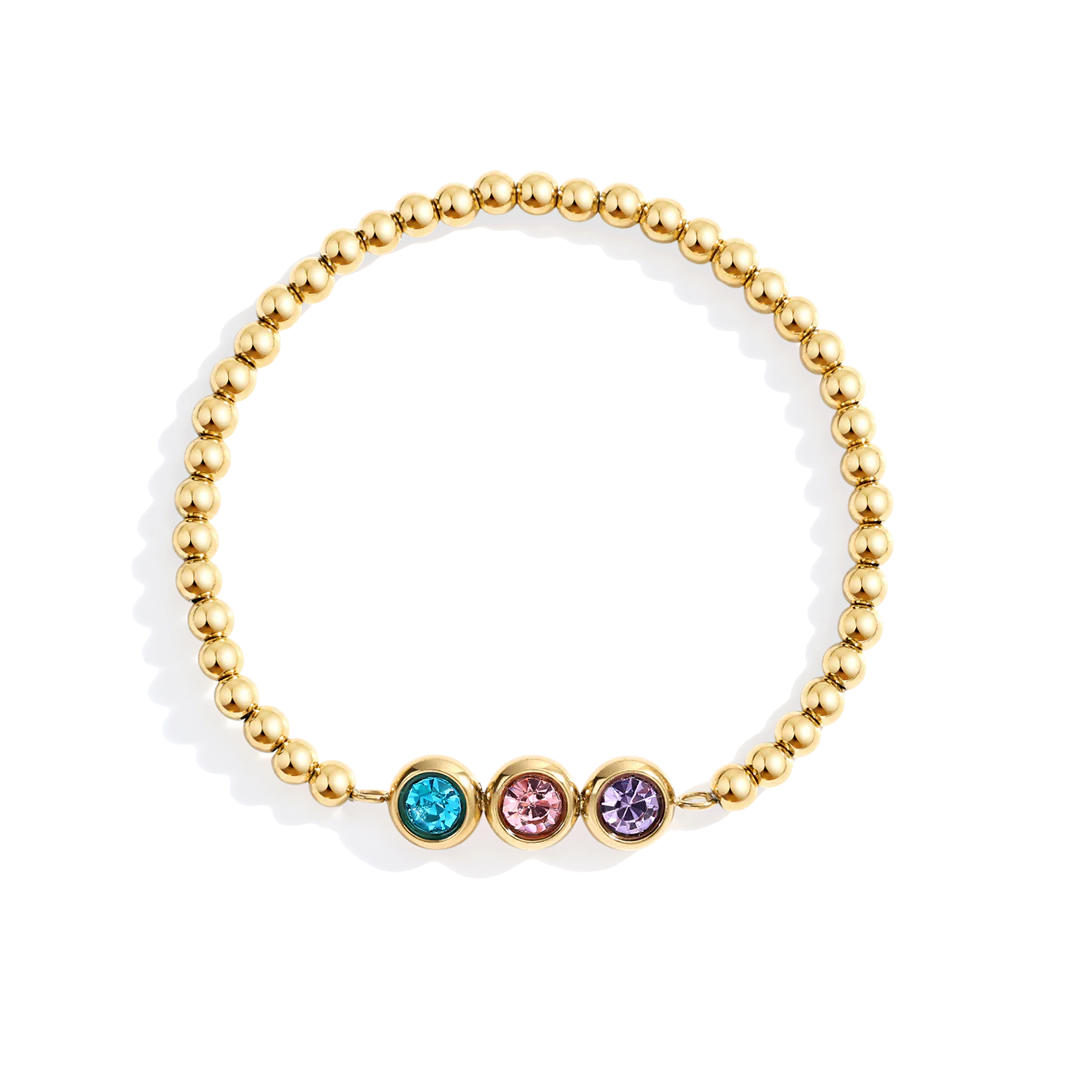 Personalized Birthstone Beaded Bracelet