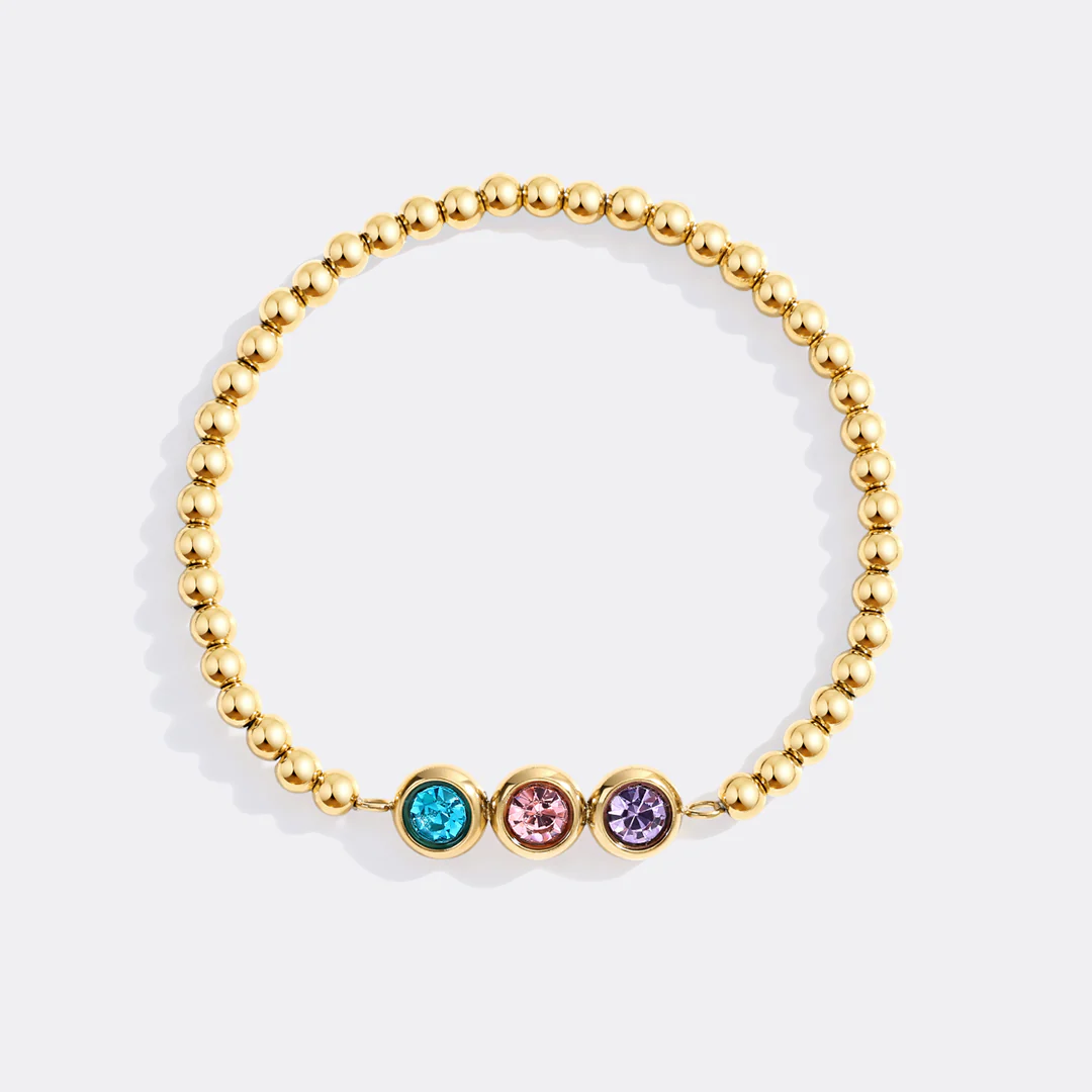 Personalized Birthstone Beaded Bracelet - Image 6