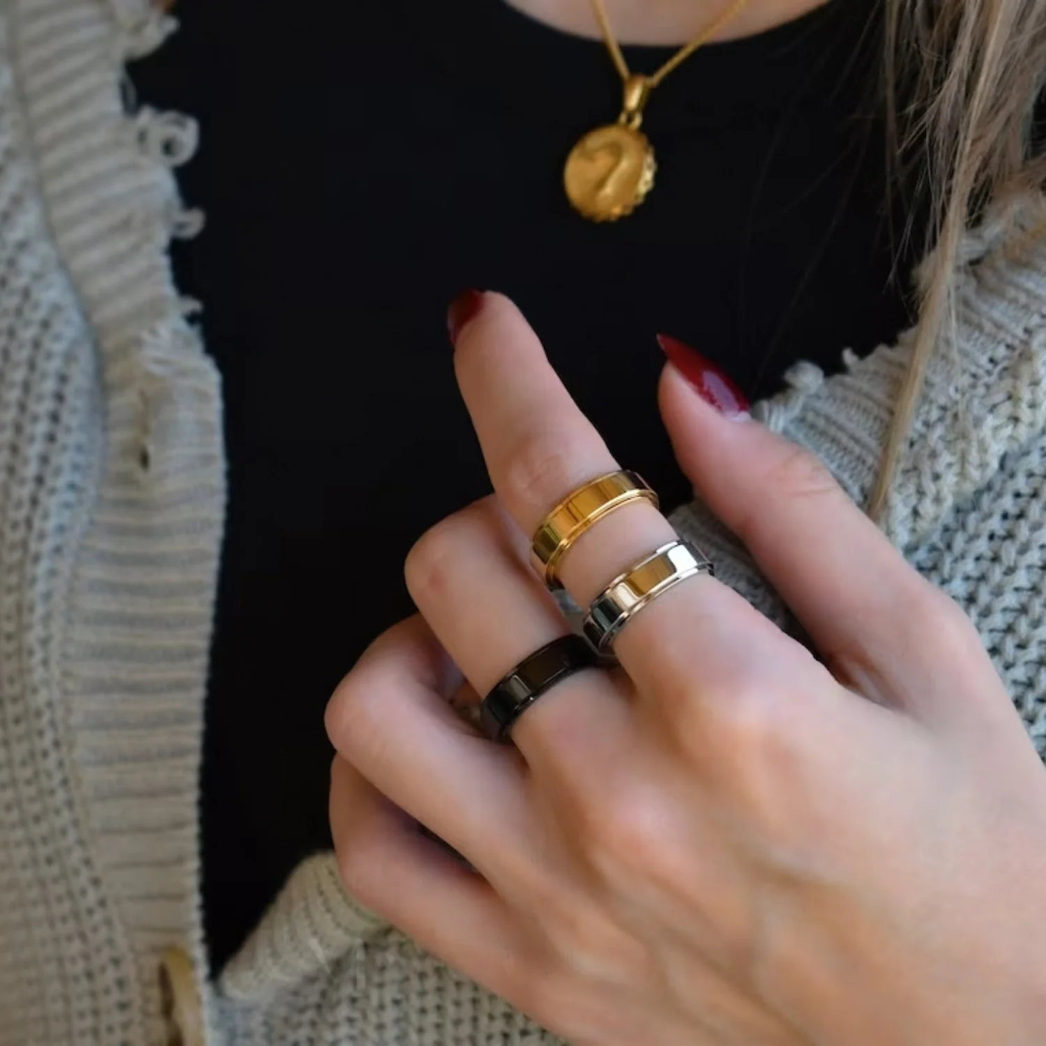 Personalized Classic Block Fidget Ring - Image 11