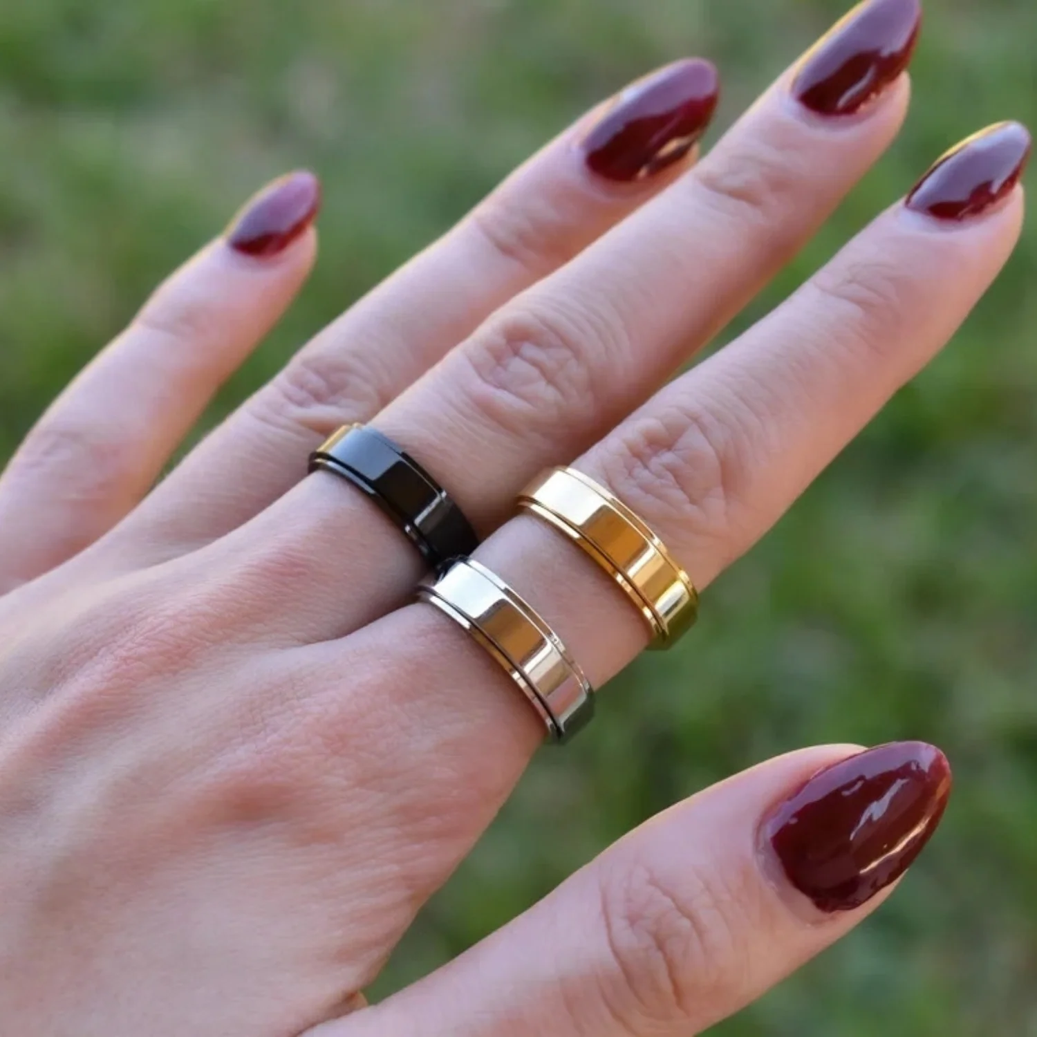 Personalized Classic Block Fidget Ring - Image 8