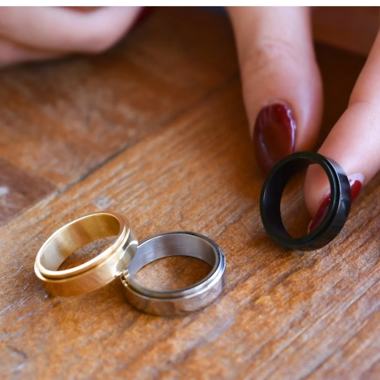 Personalized Classic Block Fidget Ring - Image 9