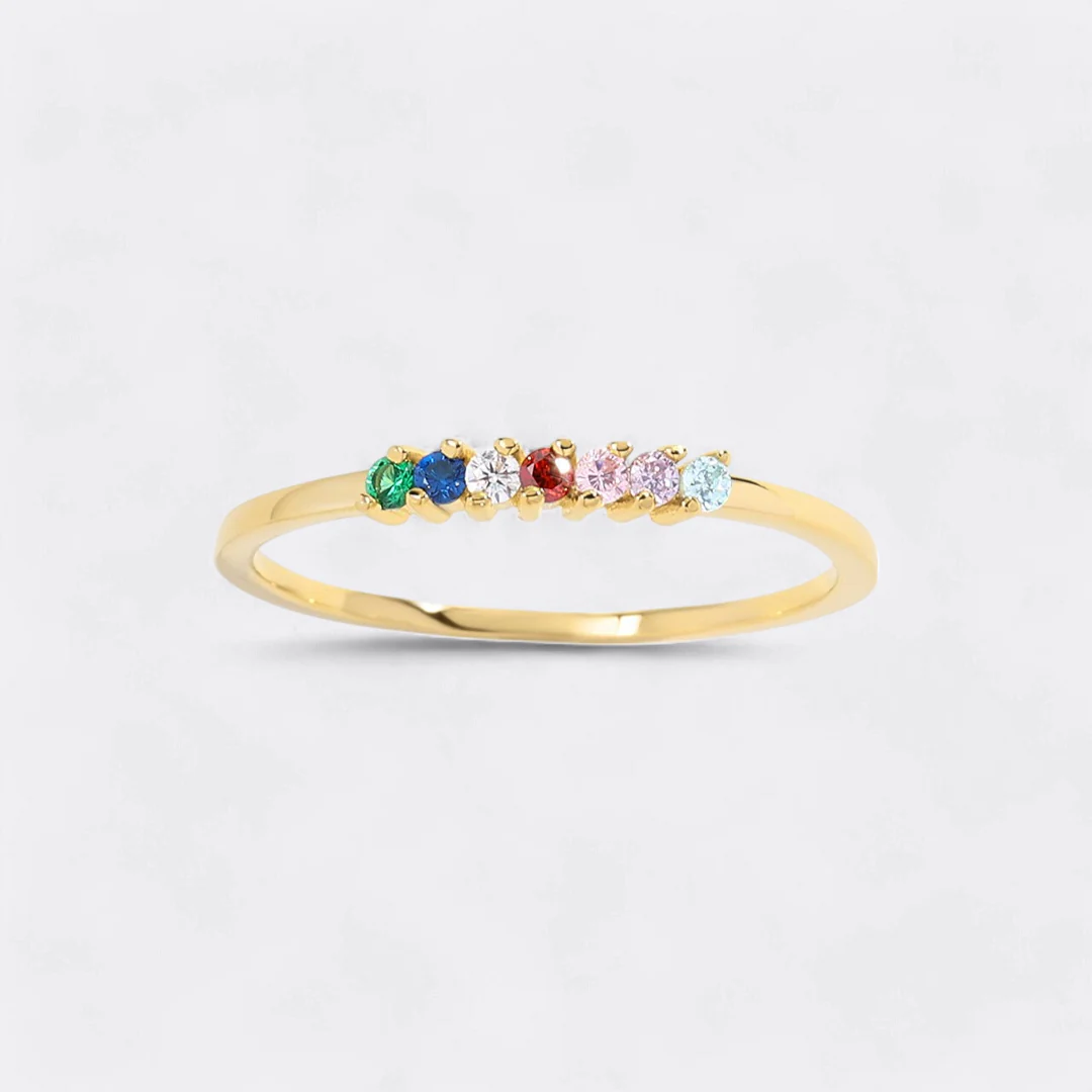 Personalized Dainty Birthstones Ring - Image 4
