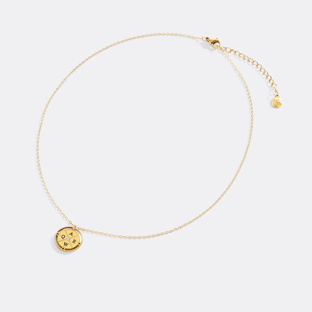 Personalized Mini Compass Pendant Necklace - Image 3