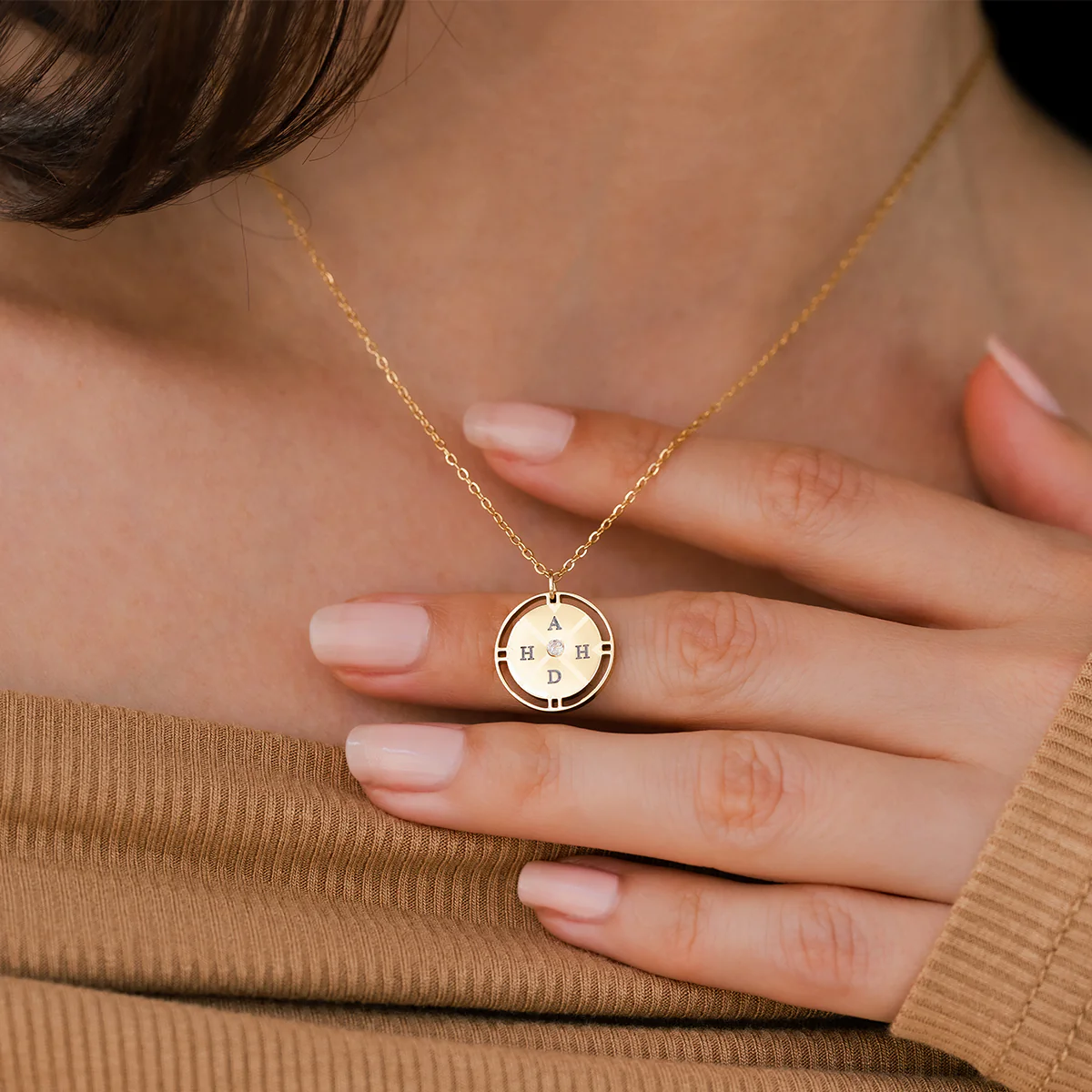 Personalized Mini Compass Pendant Necklace - Image 6