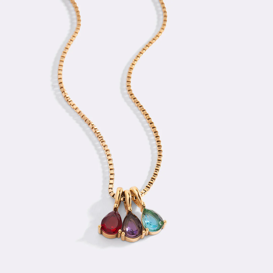 Personalized Multi-Birthstone Necklace - Image 12