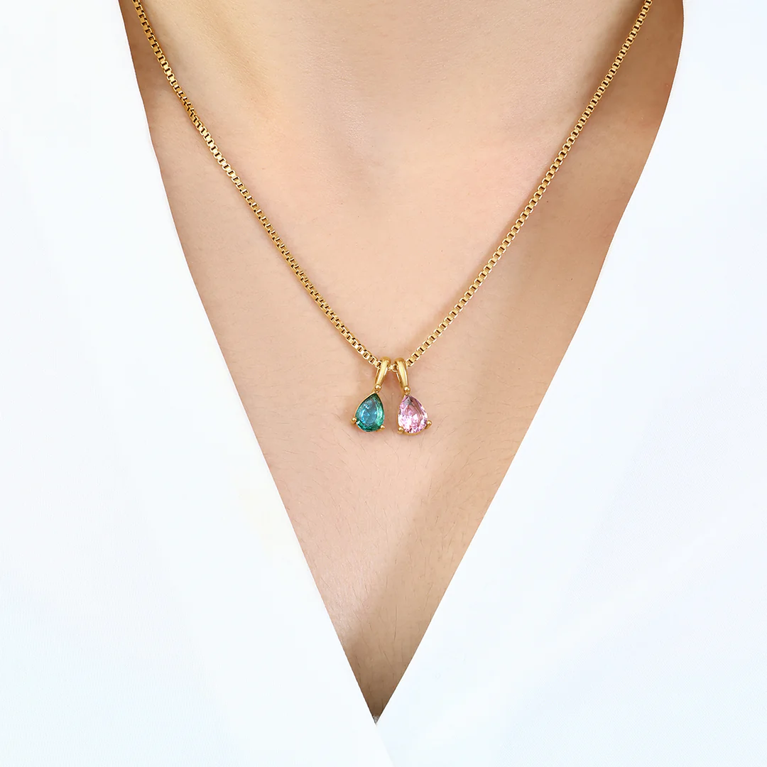Personalized Multi-Birthstone Necklace - Image 4