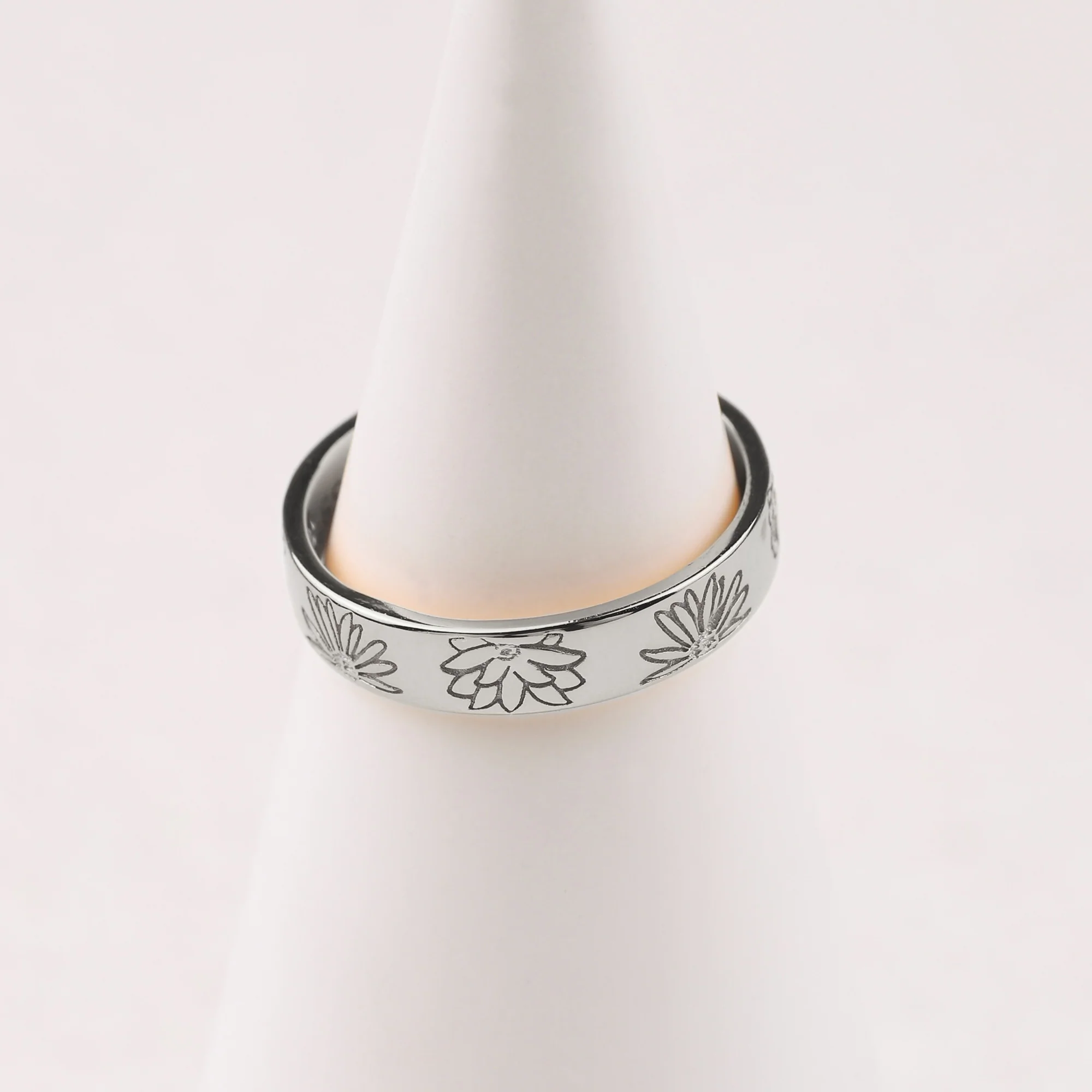 Personalized Stamped Flower Ring - Image 17