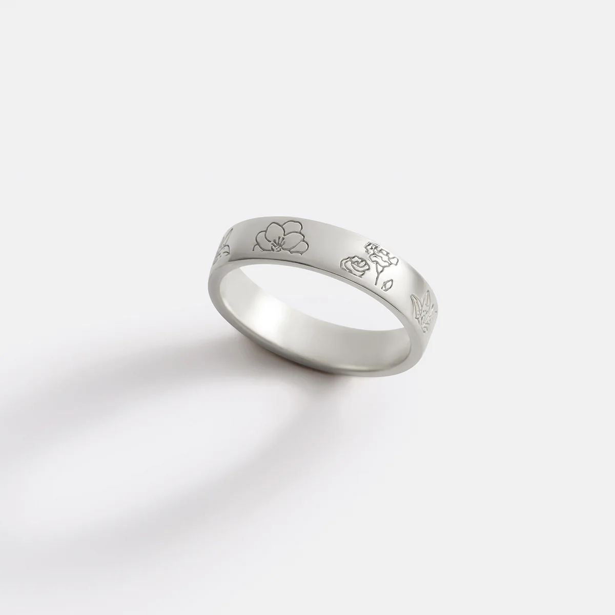 Personalized Stamped Flower Ring - Image 26