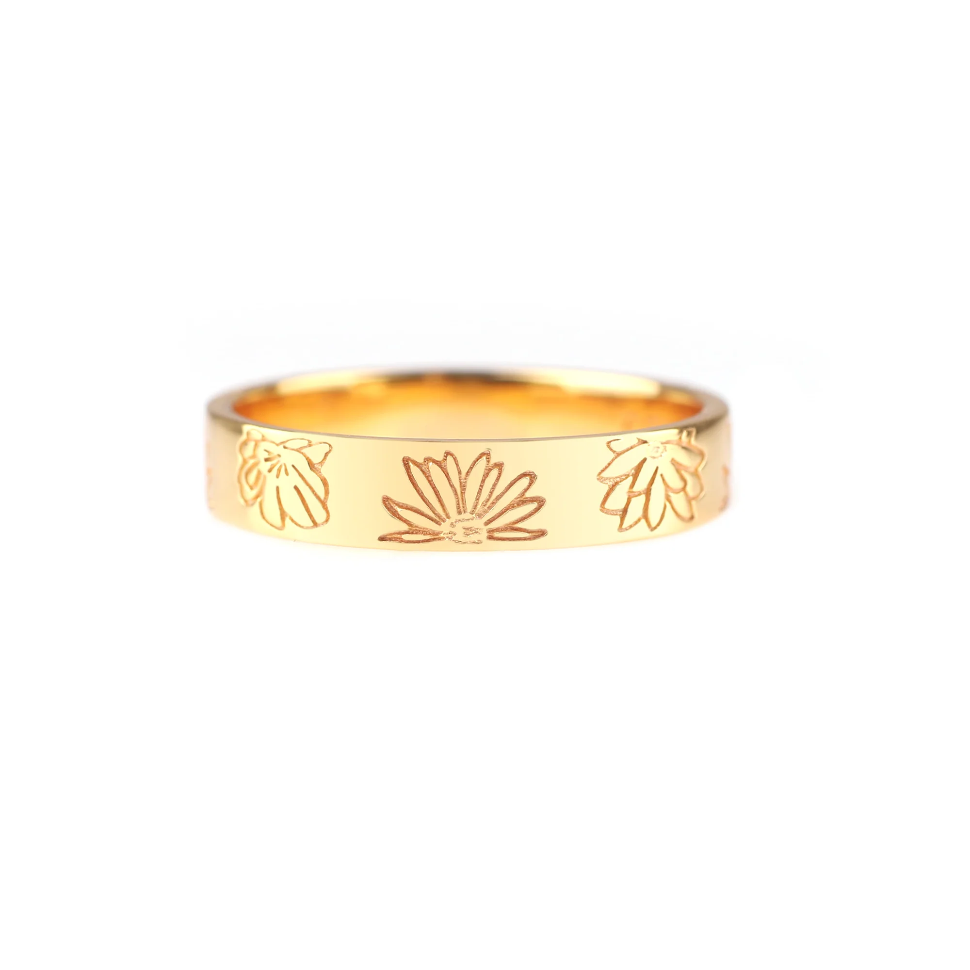 Personalized Stamped Flower Ring - Image 9