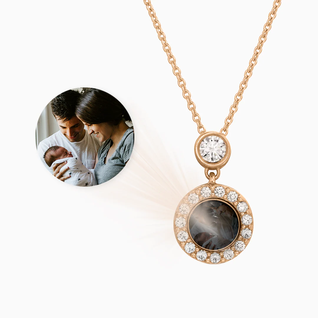 Petite Halo Photo Necklace - Image 3