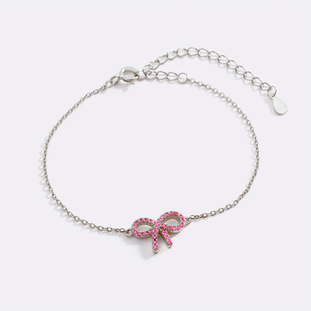 Pink Pave Bow Bracelet - Image 10